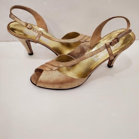 Salvatore Ferragamo Gold Sandals - Picture 1 of 6